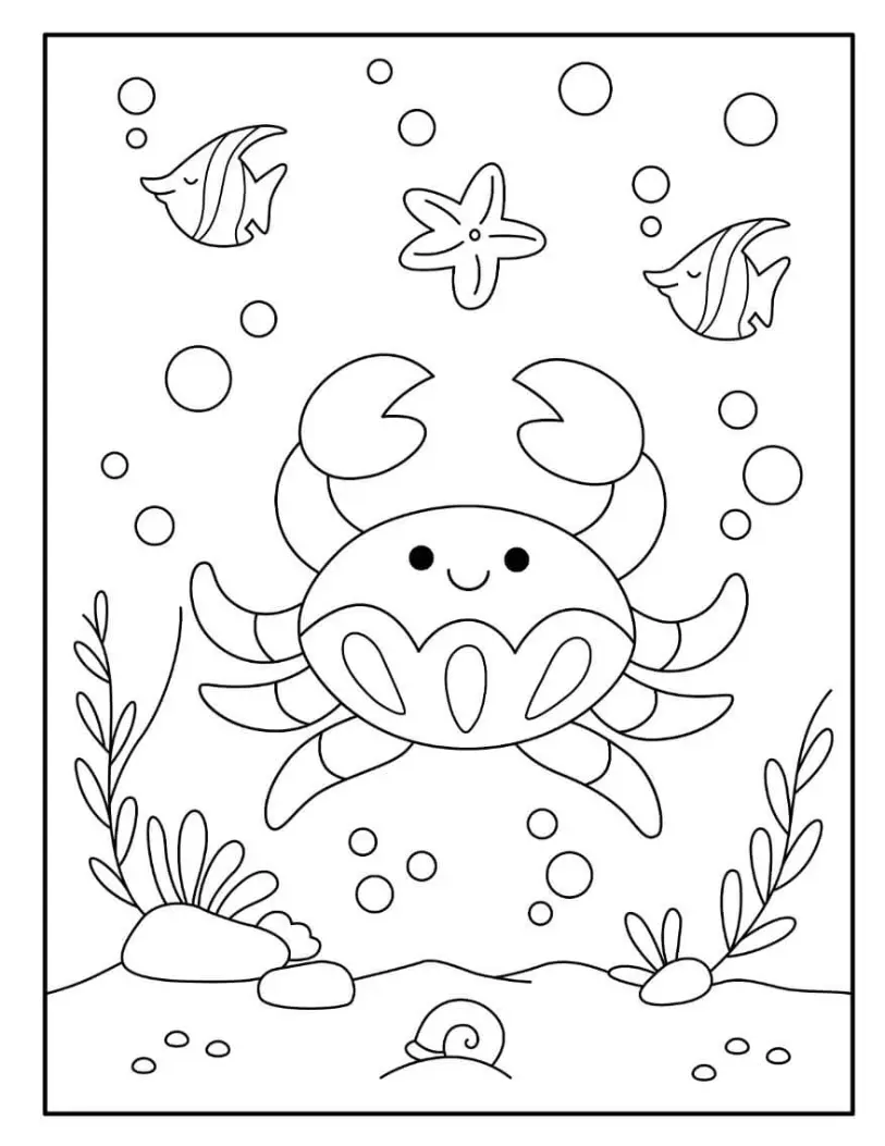 Free Crab Picture To Color In