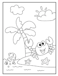 Free Crab Picture To Color In