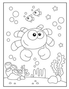 Free Crab Picture To Color In