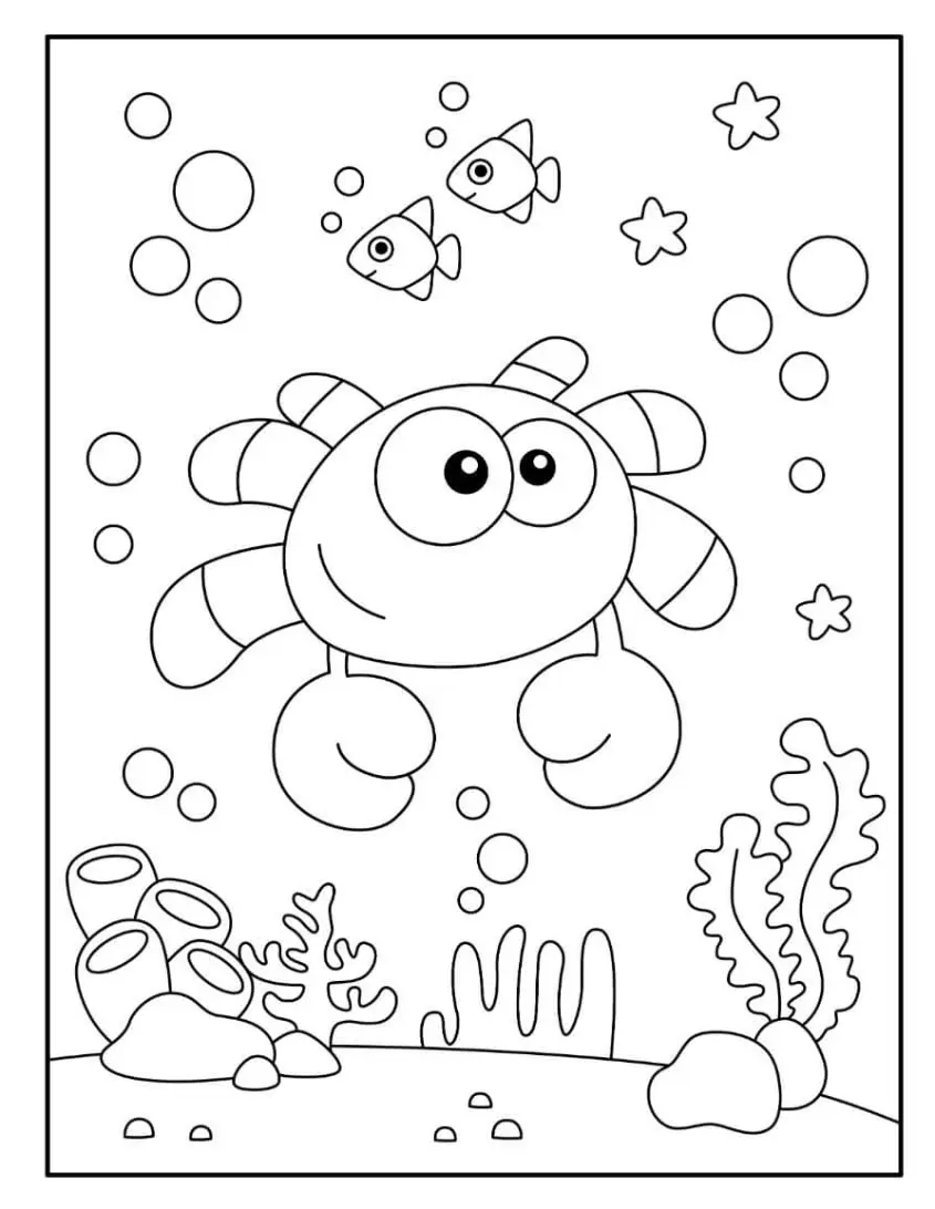 Free Crab Picture To Color In