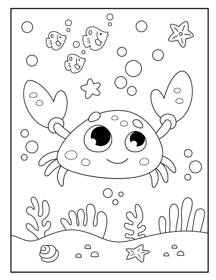Free Crab Picture To Color In