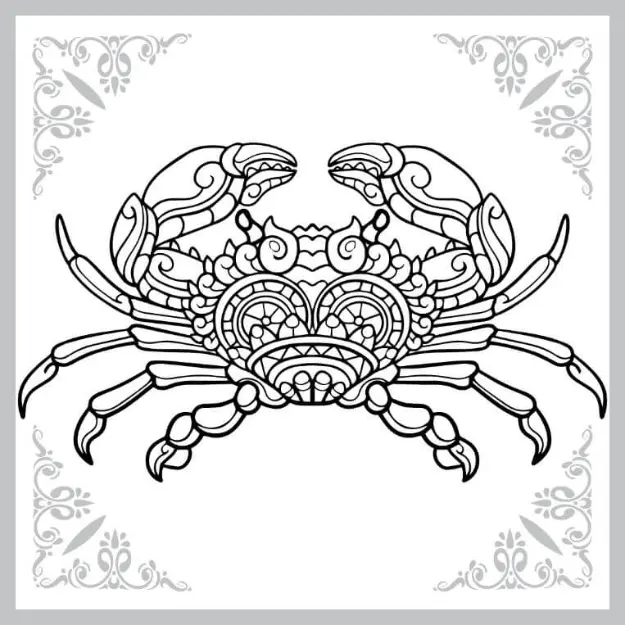 Free Crab Picture To Color In