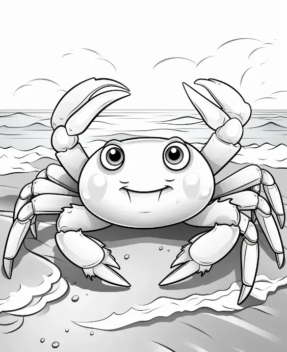 Free Crab Picture To Color In
