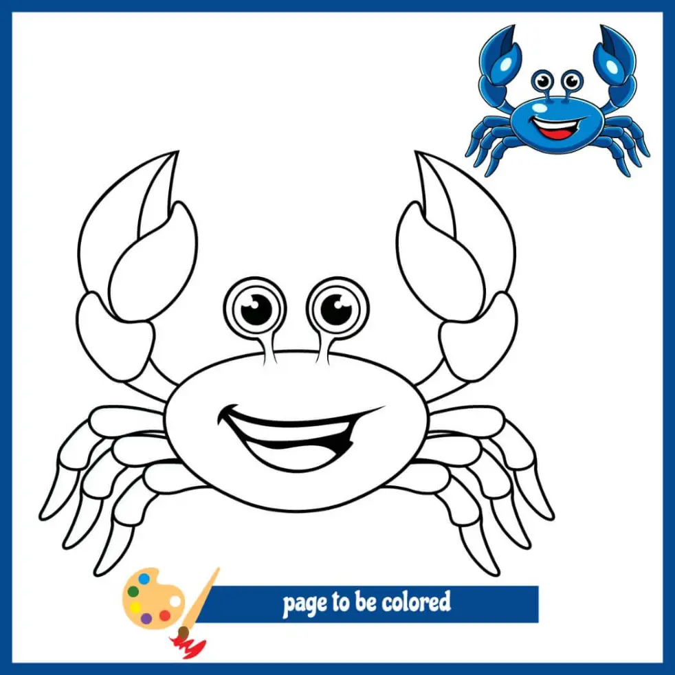 Free Crab Picture To Color In