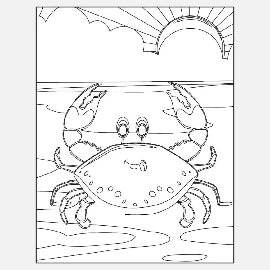 Free Crab Picture To Color In