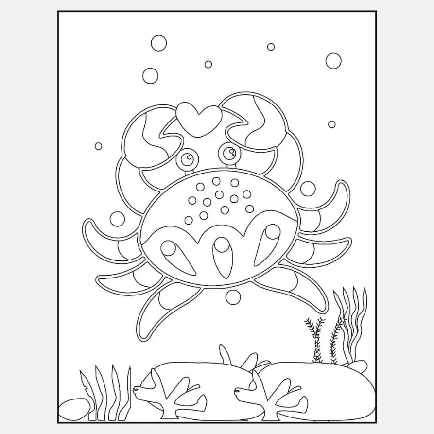 Free Crab Picture To Color In