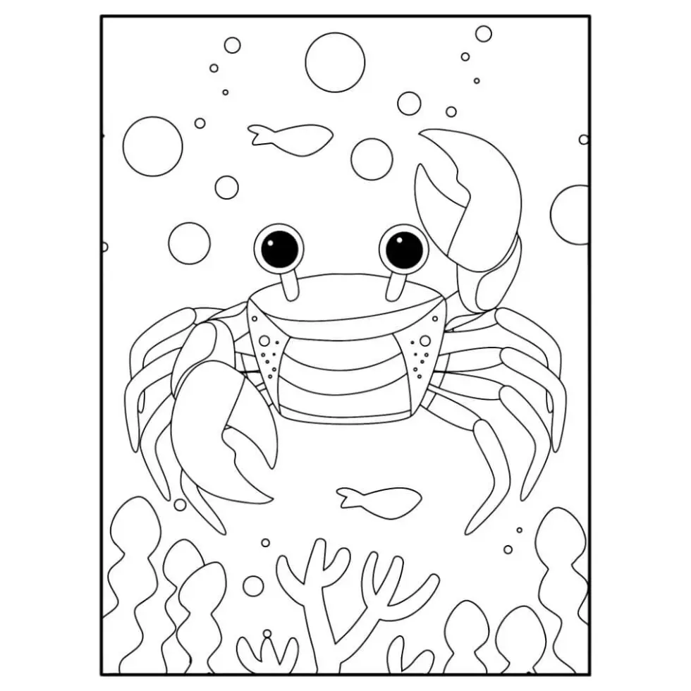 Free Crab Picture To Color In