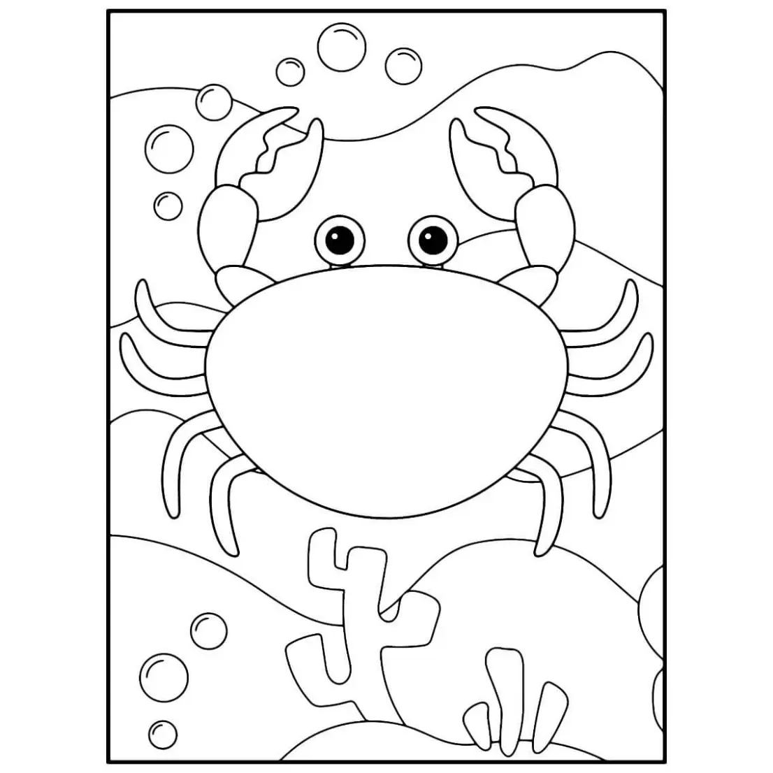 Free Crab Picture To Color In