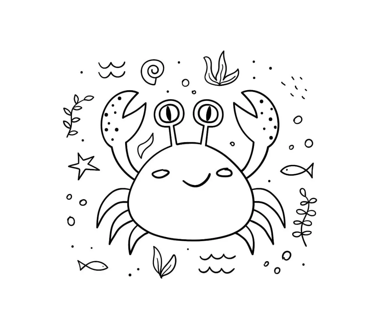 Free Crab Picture To Color In