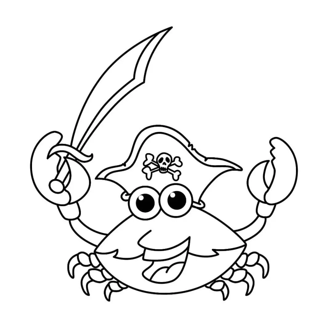 Free Crab Picture To Color In