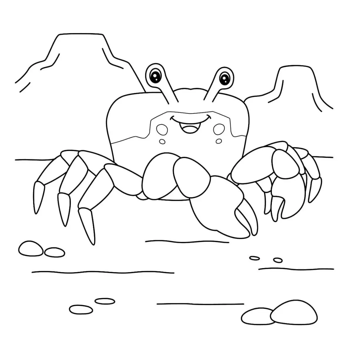 Free Crab Picture To Color In