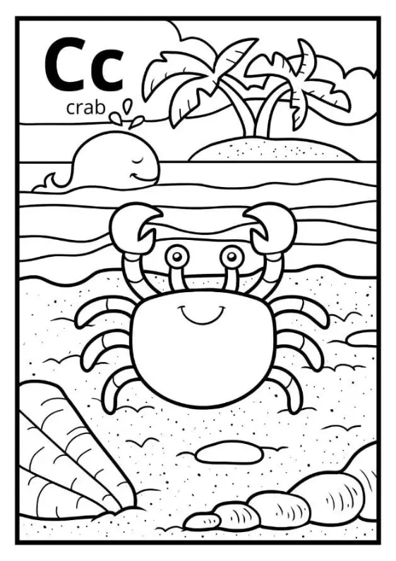 Free Crab Picture To Color In