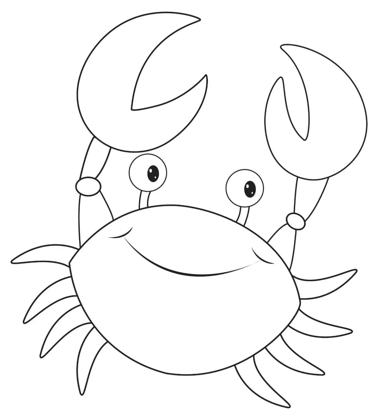Free Crab Picture To Color In