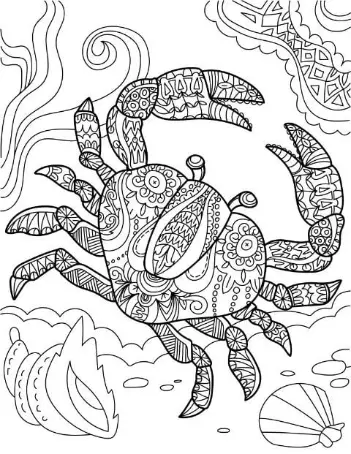 Free Crab Picture To Color In