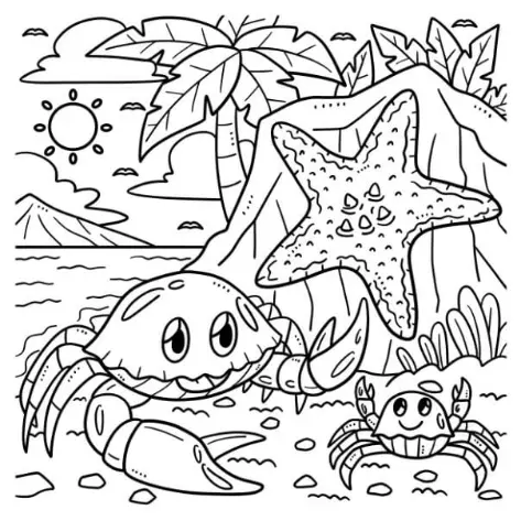 Free Crab Picture To Color In