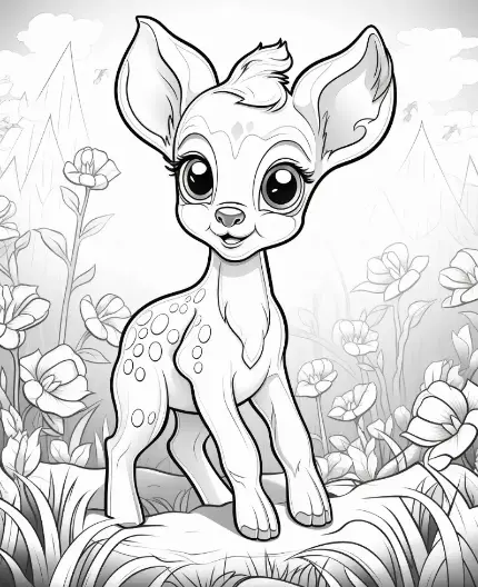 Free Deer Picture To Color In