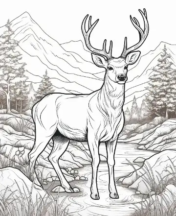 Free Deer Picture To Color In