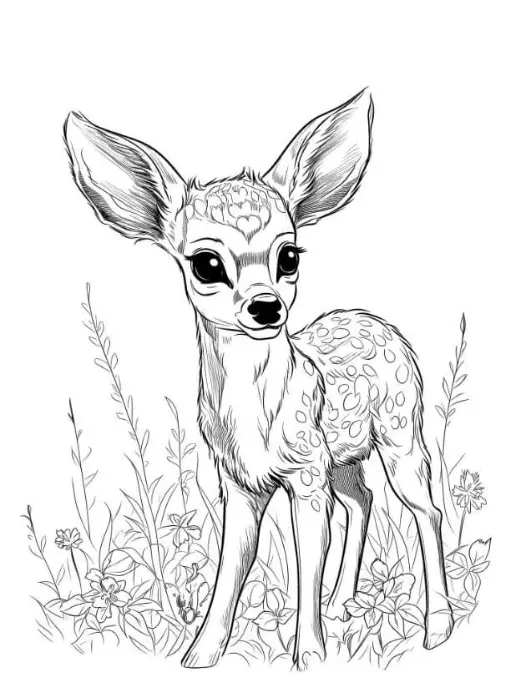 Free Deer Picture To Color In