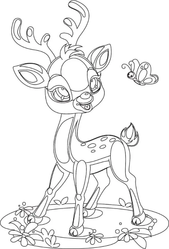 Free Deer Picture To Color In