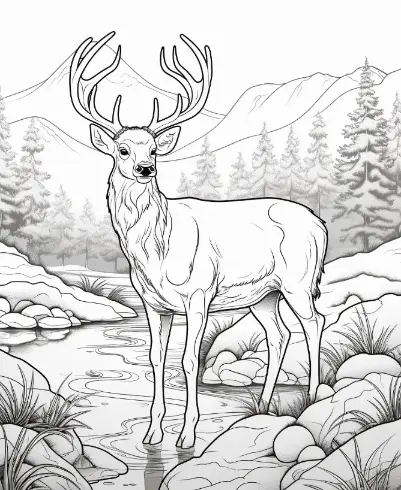 Free Deer Picture To Color In