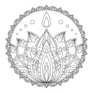 Free Diwali Picture To Color In