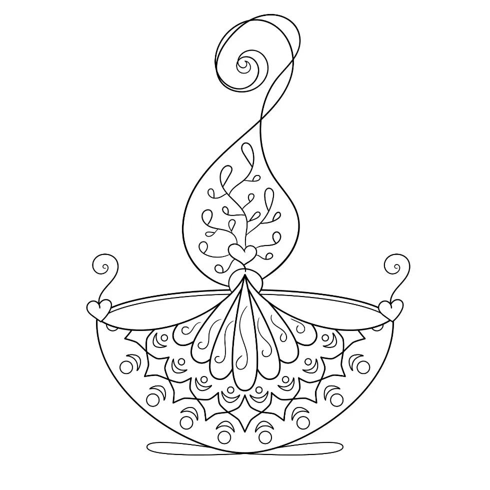 Free Diwali Picture To Color In