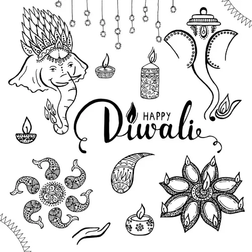 Free Diwali Picture To Color In