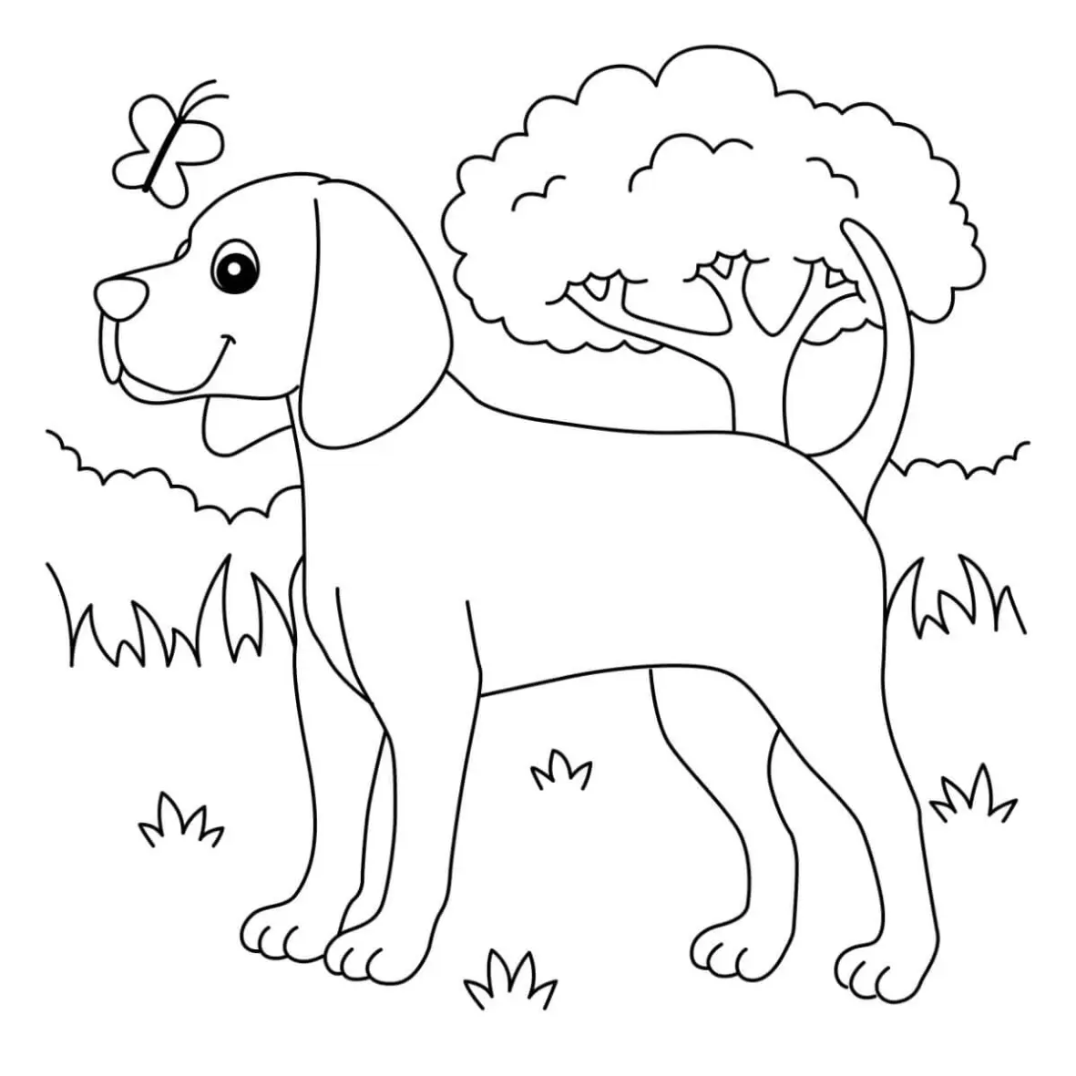 Free Dog Picture To Color In