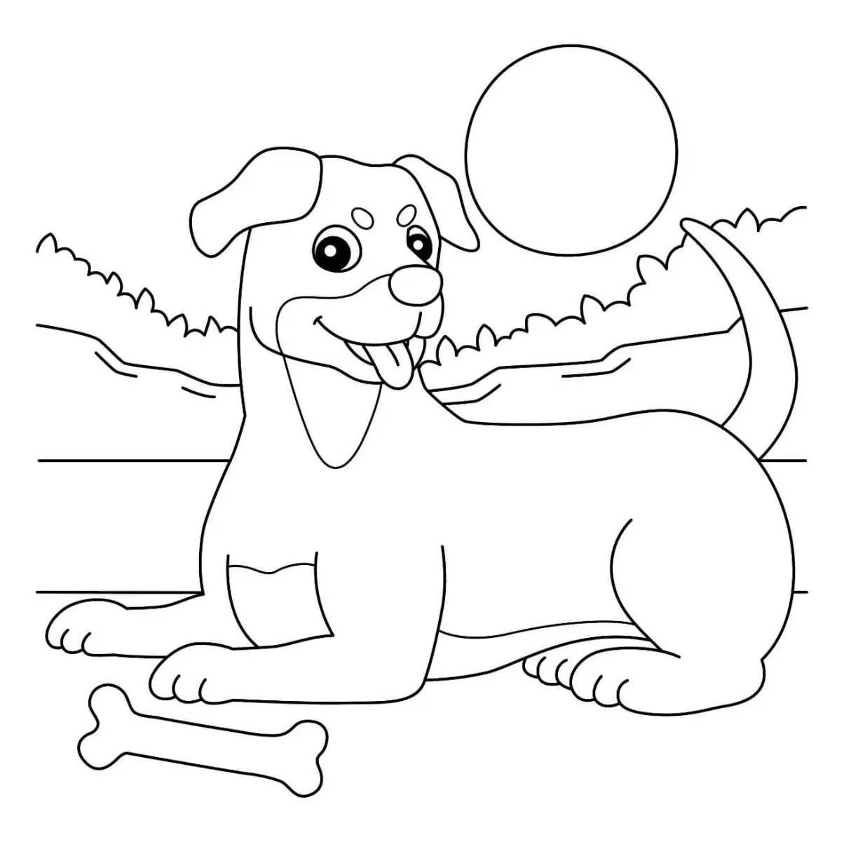 Free Dog Picture To Color In