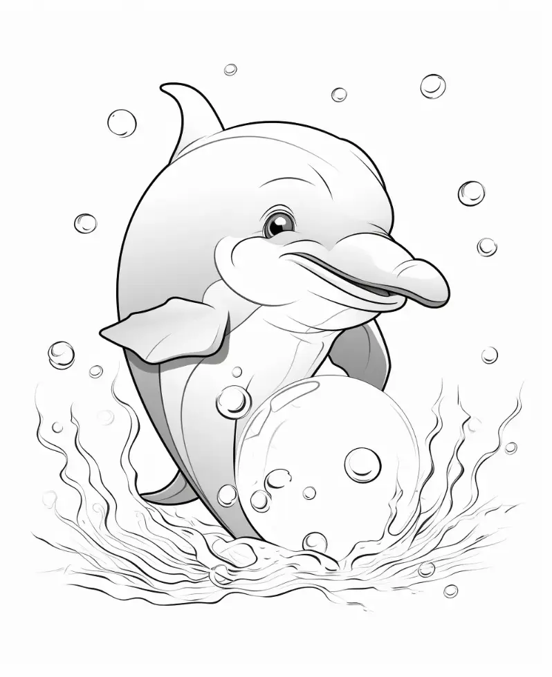 Free Dolphin Picture To Color In