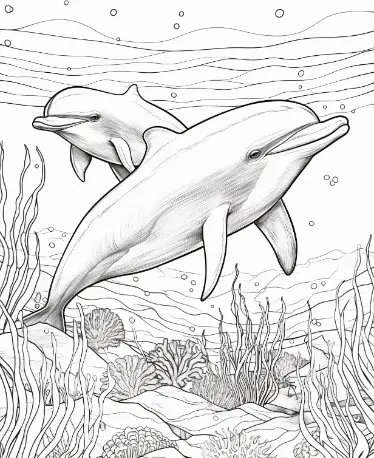 Free Dolphin Picture To Color In