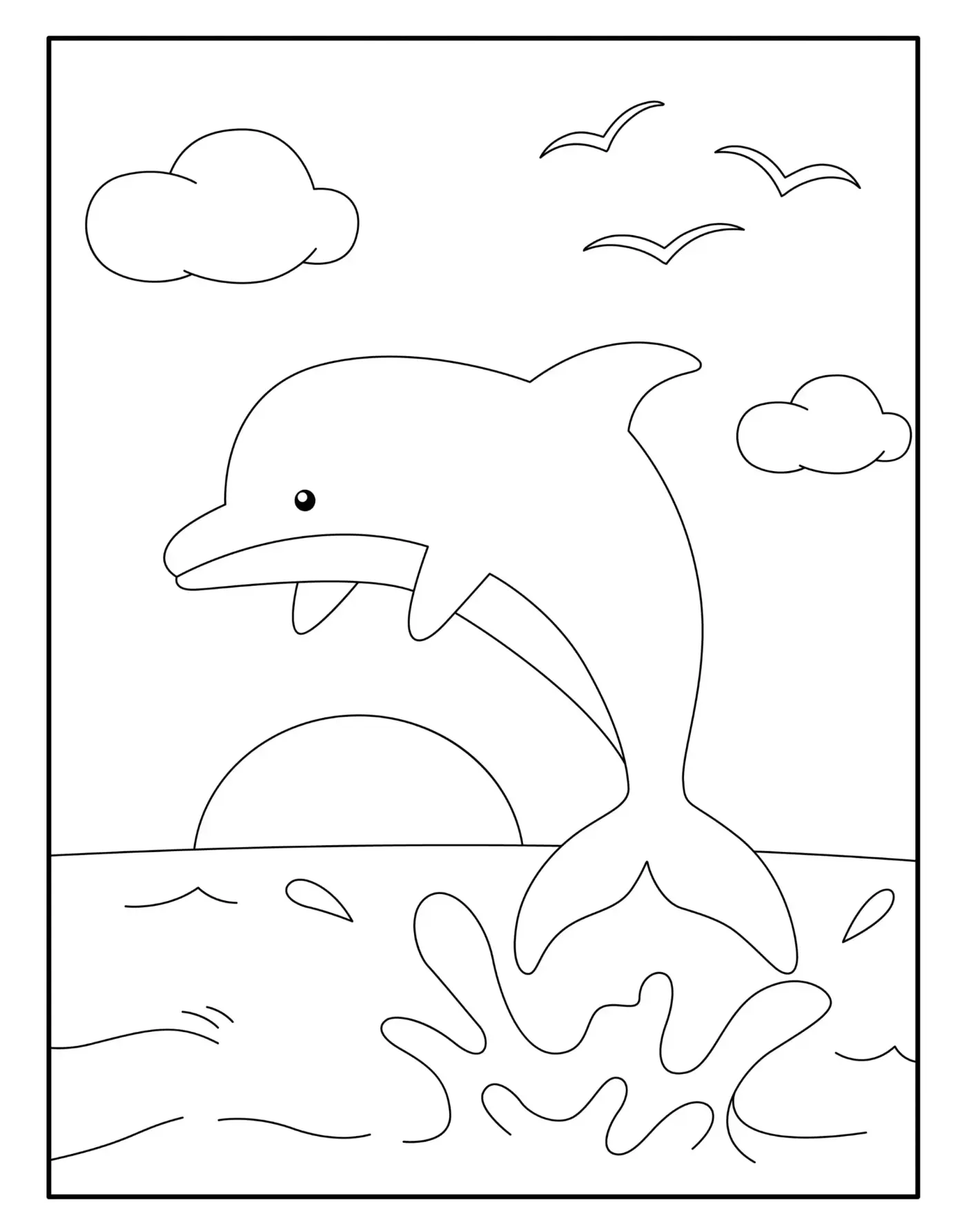 Free Dolphin Picture To Color In