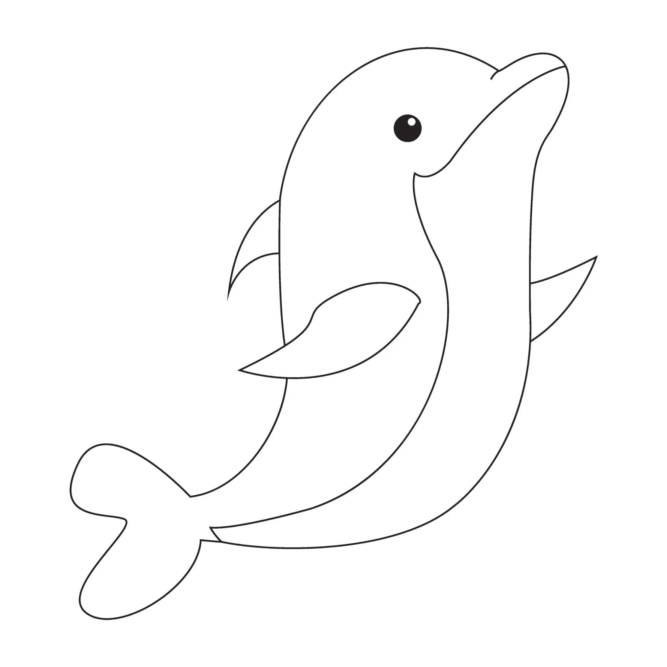 Free Dolphin Picture To Color In