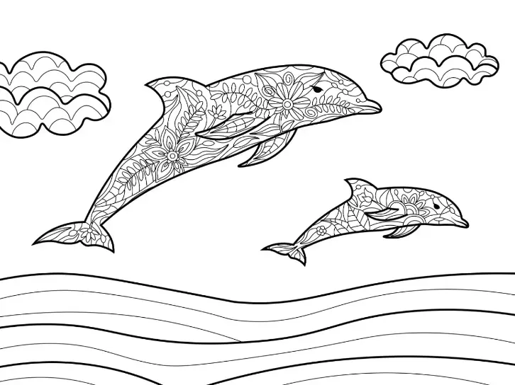 Free Dolphin Picture To Color In