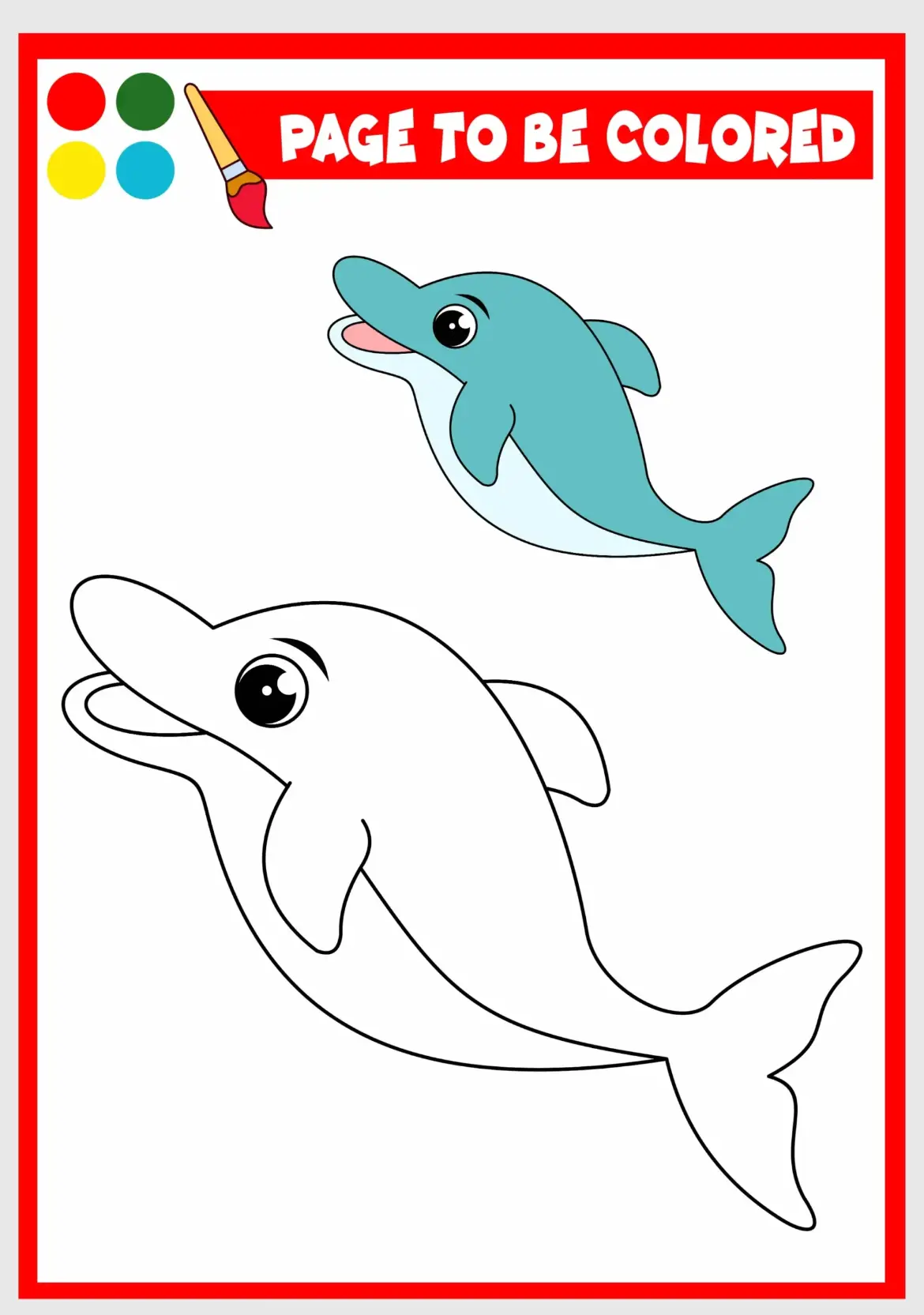 Free Dolphin Picture To Color In