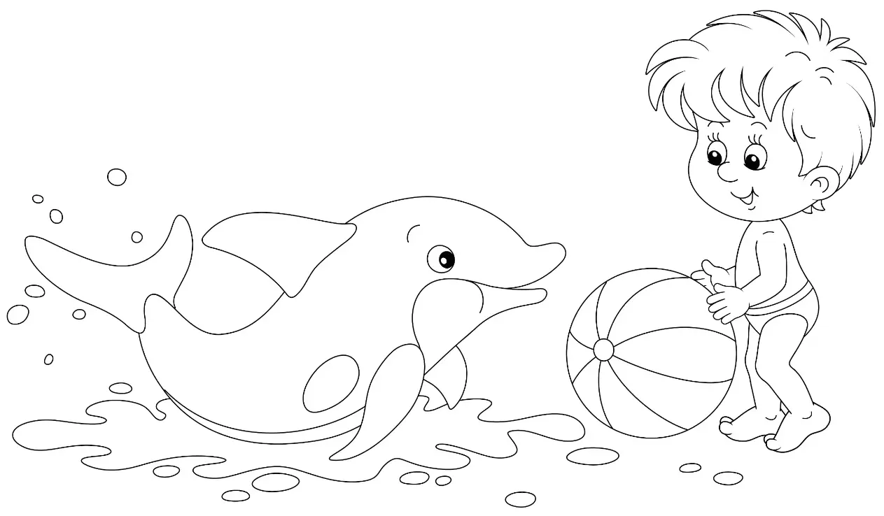 Free Dolphin Picture To Color In