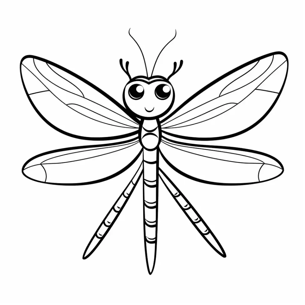Free Dragonfly Picture To Color In