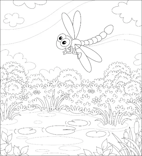 Free Dragonfly Picture To Color In