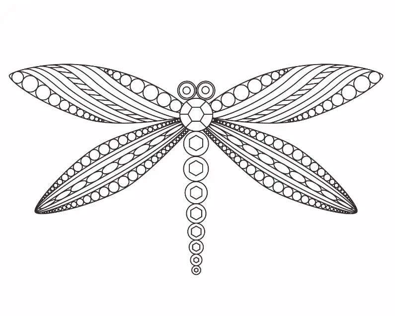 Free Dragonfly Picture To Color In