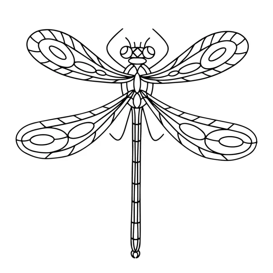 Free Dragonfly Picture To Color In