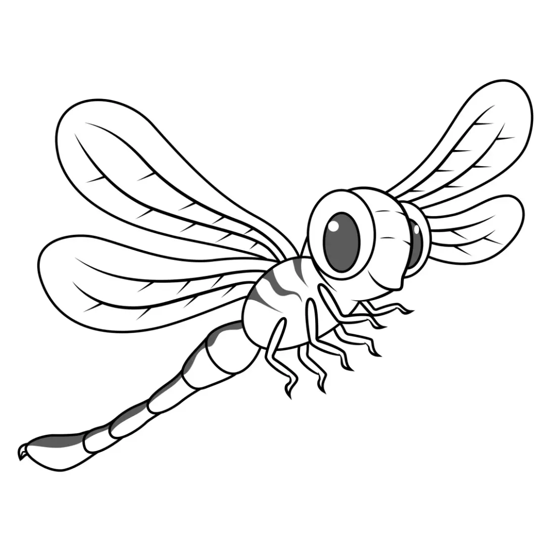Free Dragonfly Picture To Color In