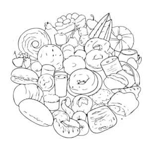 Free Food Picture To Color In