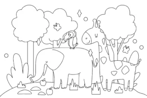 Free Giraffe Picture To Color In