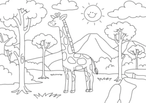 Free Giraffe Picture To Color In