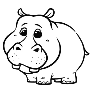 Free Hippo Picture To Color In