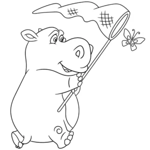 Free Hippo Picture To Color In
