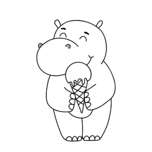 Free Hippo Picture To Color In