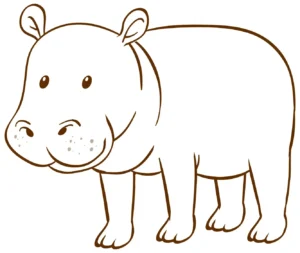 Free Hippo Picture To Color In