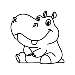 Free Hippo Picture To Color In