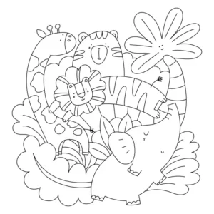 Free Jungle Picture To Color In